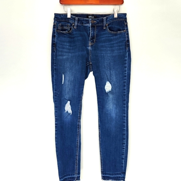 BUFFALO DAVID BITTON Women's Jess Rip & Repair Mid-Rise Skinny Jeans 8/29 - Picture 1 of 8